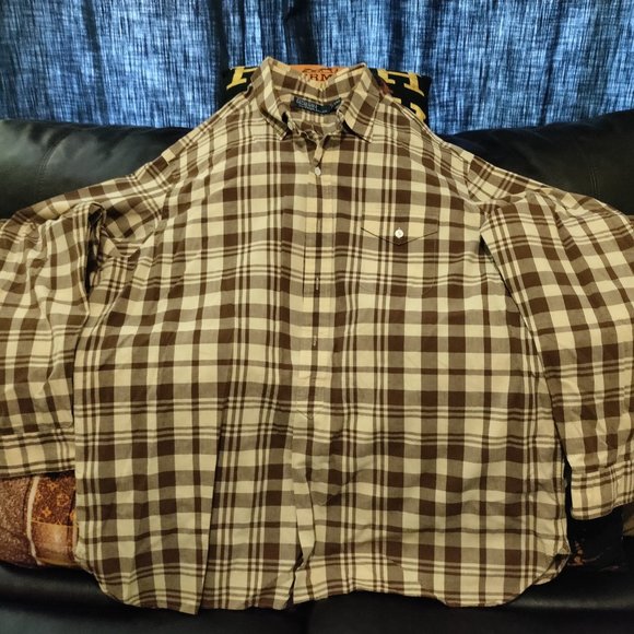 RALPH LAUREN POLO PLAID BUTTON DOWN SHIRT. [E.U.C.] - Picture 4 of 8